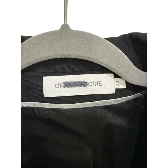 Anne Fontaine Women's Black Wool Blended Double Breasted Blazer Coat Size 42 - Picture 2 of 7